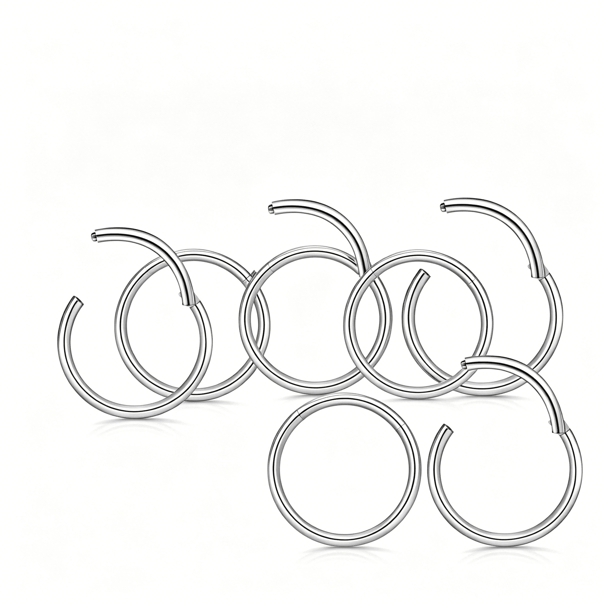 DESIGNICE Titanium 22G/20G/18G/16G/14G Nose Ring Hoop for Men and Women Hinged Clicker Semaless Piercing for Septum Cartilage Helix Ear Lobe Body Jewelry
