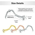 20G Rose Gold Corkscrew Nose Rings for Women CZ Nose Rings Briana Williams Screw Studs