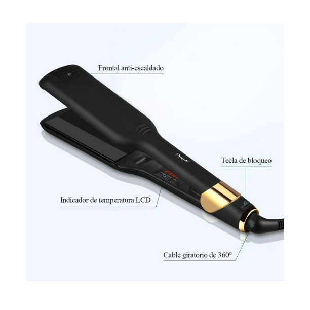 Plancha De Cabello Profesional De Cerámica 55mm Negra Bodega