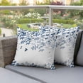 thumbnail image 2 of Outdoor Waterproof Pillow Covers Country Gradient Blue Leaf Decorative Throw Pillow Protectors,Pillowcase Cushion Cases for Patio Sofa Garden Couch,18x18in,Pack of 2, 2 of 14