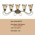 thumbnail image 3 of Vintage Rustic Vanity Lights Amber Glass Wall Sconces-5 Lights, 3 of 9
