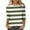 Olive Green, variant on WREESH Womens Fashion T-Shirts Striped Printed T-Shirt 3/4 Sleeves Blouse Round Neck Casual Tops Pullover Gray