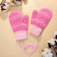 thumbnail image 2 of Krdevn Girls Snowflake Knit Mittens Anti Lost String Toddler Winter Thermal Mittens Size:2-6 Years, 2 of 6