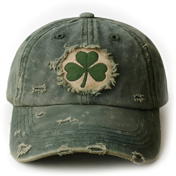 TELOLY 2026 New Vintage Shamrock Baseball Cap, Distressed Embroidered Clover Hat, Lucky Irish Casual Cap for St. Patrick’S Day Everyday Wear(Q)