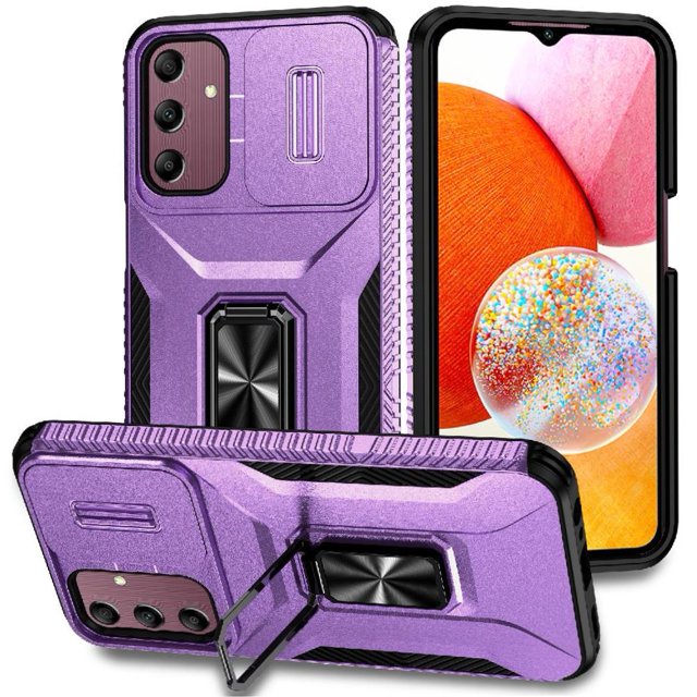 Funda para GANGXUN Samsung Galaxy A15 5G - Soporte metálico, Función magnética, Morado