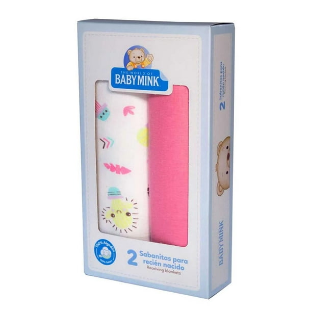 SET DE SABANAS BABY MINK 2 SABANITAS PARA RECIEN NACIDOS Baby Mink Imagine 2pzas Rosa