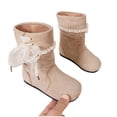 thumbnail image 4 of Girls Mid-Calf Boots Lace Bow Slouch Winter Casual Shoes for Toddler, 4 of 8