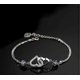thumbnail image 5 of Pulsera con dije de doble corazón bañada en plata, joyería para mujer y niña, regalo, 1 unidad., 5 of 5