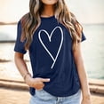 thumbnail image 2 of DHFJKG Womens T Shirt Heart Print Casual Comfortable Short Sleeve Tee Daily Wear Summer Outfits Crewneck Loose Fit Trendy Tops, 2 of 4