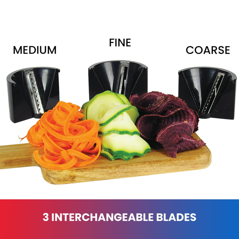  Farberware Spiraletti Spiral Vegetable Slicer with Three  Colored Blades, 9.00 x 6.00 x 15.00 inches, White: Home & Kitchen