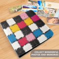 thumbnail image 4 of FORMRS 3 Ring Photo Album 4"x6" Self Adhesive Large Capacity PU Leather Cover, White Checkered Pattern, 4 of 8