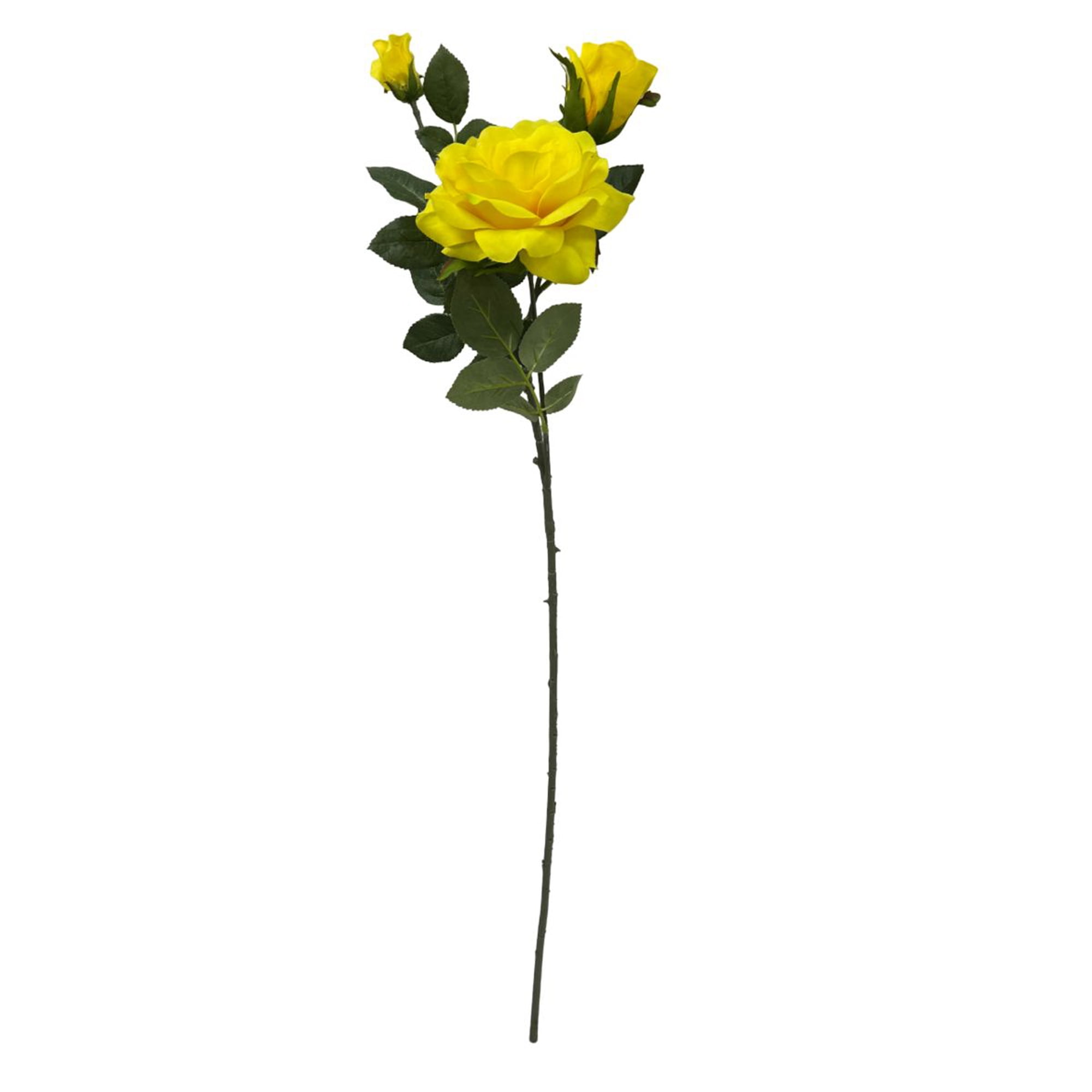(2 pack) Mainstays 31" Tall Artificial Yellow Rose Flower Stem, Indoor Decoration