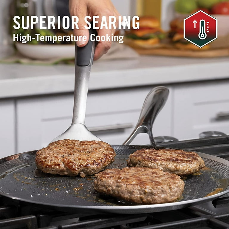 HexClad 12 inch Hybrid Stainless Steel Frying Pan, Nonstick