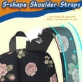 thumbnail image 5 of Pioneer Flower Floral Print Pattern 17" School Backpacks for Teens,Waterproof Oxford Fabric,S-Shape Padded Straps for School,Travel,Hiking,Camping, 5 of 5