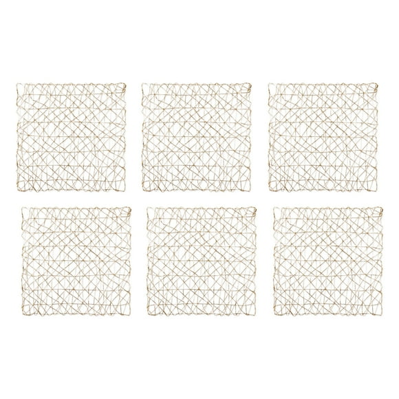 GOLD WOVEN PAPER SQUARE PLACEMAT SET/6