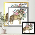thumbnail image 4 of Designart 'Wolf With Woodland Flowers On White' Farmhouse Framed Art Print, 4 of 4