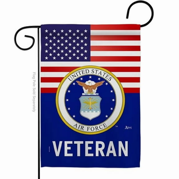 Americana Home & Garden  13 x 18.5 in. US Air Force Veteran Garden Flag with Armed Forces Double-Sided Decorative Vertical Flags House Decoration Banner Yard Gift