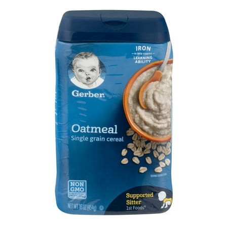 Gerber Oatmeal Single Grain Cereal Non GMO, 16.0 OZ ...