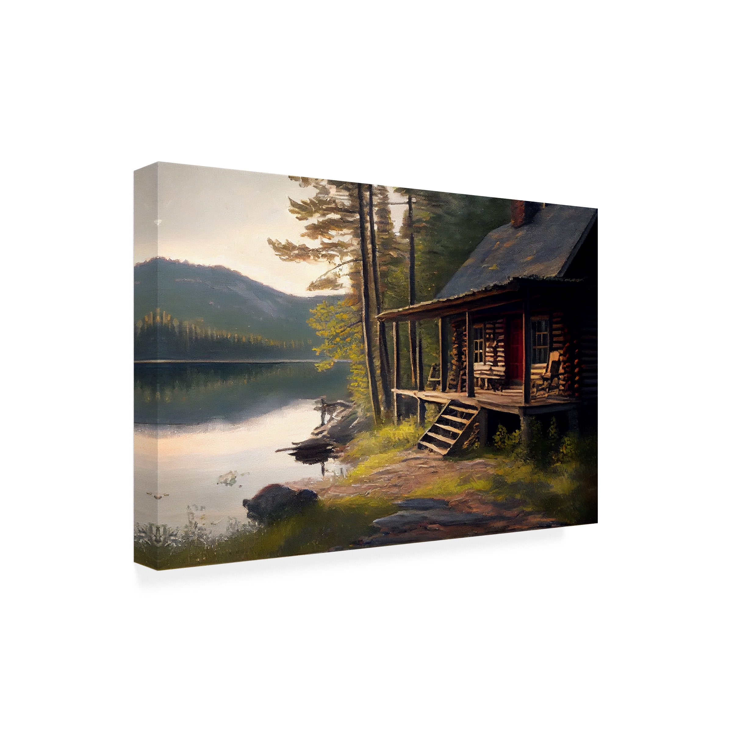 Canvas Wall Art - Sasha 'Cabin IV' Wall Art for Living Room, Bedroom, or Office DÃ©cor by Trademark Fine Art - 19 x 12 Inches