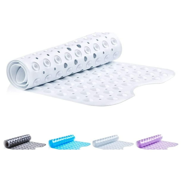 Nonslip Bath Mat With Suction Cups White 100x40cm40x16in Extra Long