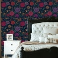 thumbnail image 2 of Boho Peel and Stick Wallpaper 23.6in x 9.8ft Mystical Floral Roses Crescent Moons All Seeing Eye Contact Paper Vinyl Waterproof Self Adhesive Wall Paper for Bedroom Shelf Cabinet Renter Friendly, 2 of 8
