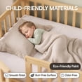 thumbnail image 4 of PAPROOS Twin Montessor Floor Bed, Solid Wood Toddler Bed with Safety Guardrail and Door, Easy Assembly, Low-to-Floor Bed Frame with Slats for Kids, Natural, 4 of 9