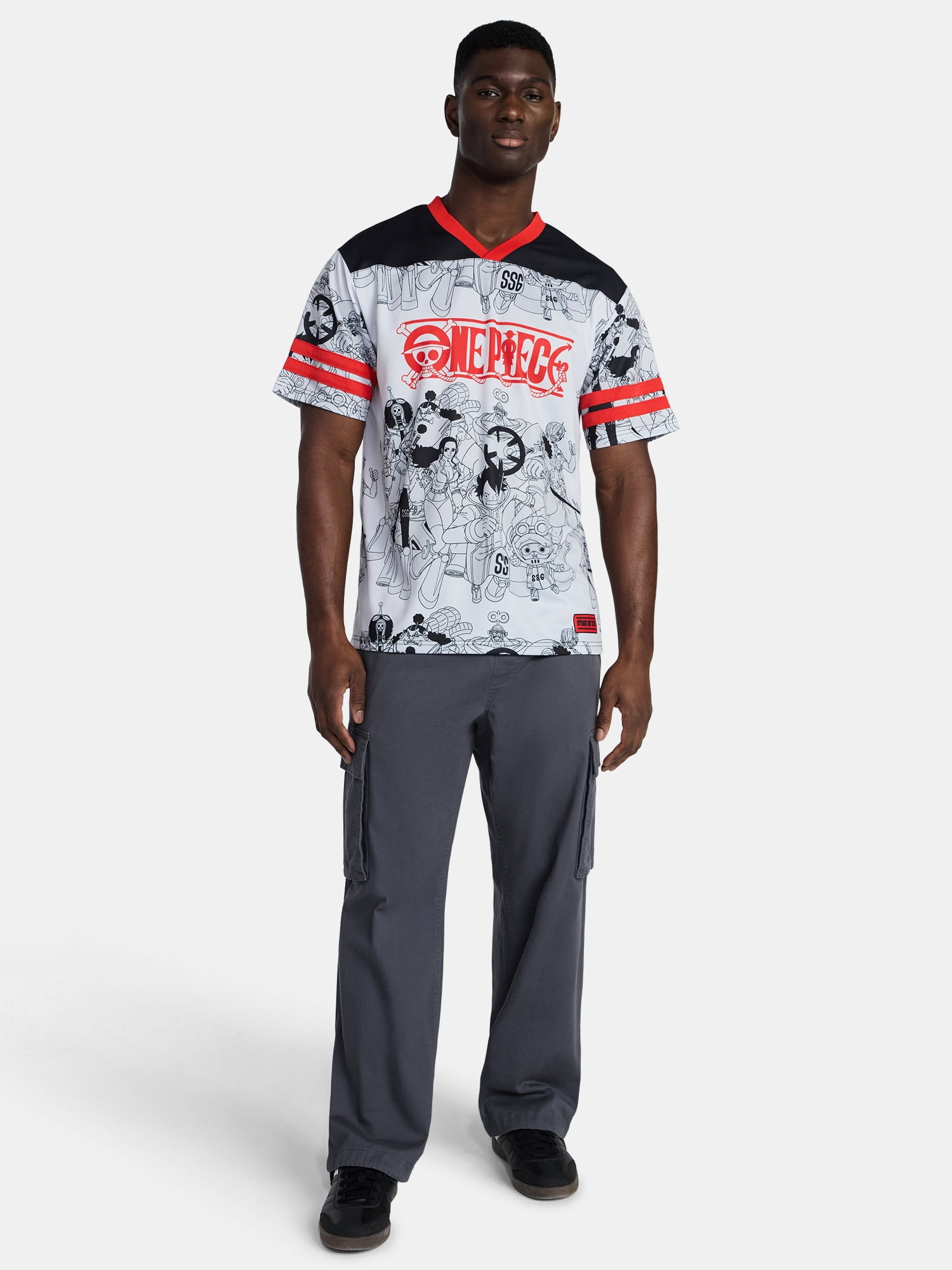 One Piece Men's and Big Men's Front Back Graphic Soccer Jersey with Short Sleeves, Sizes XS-3XL