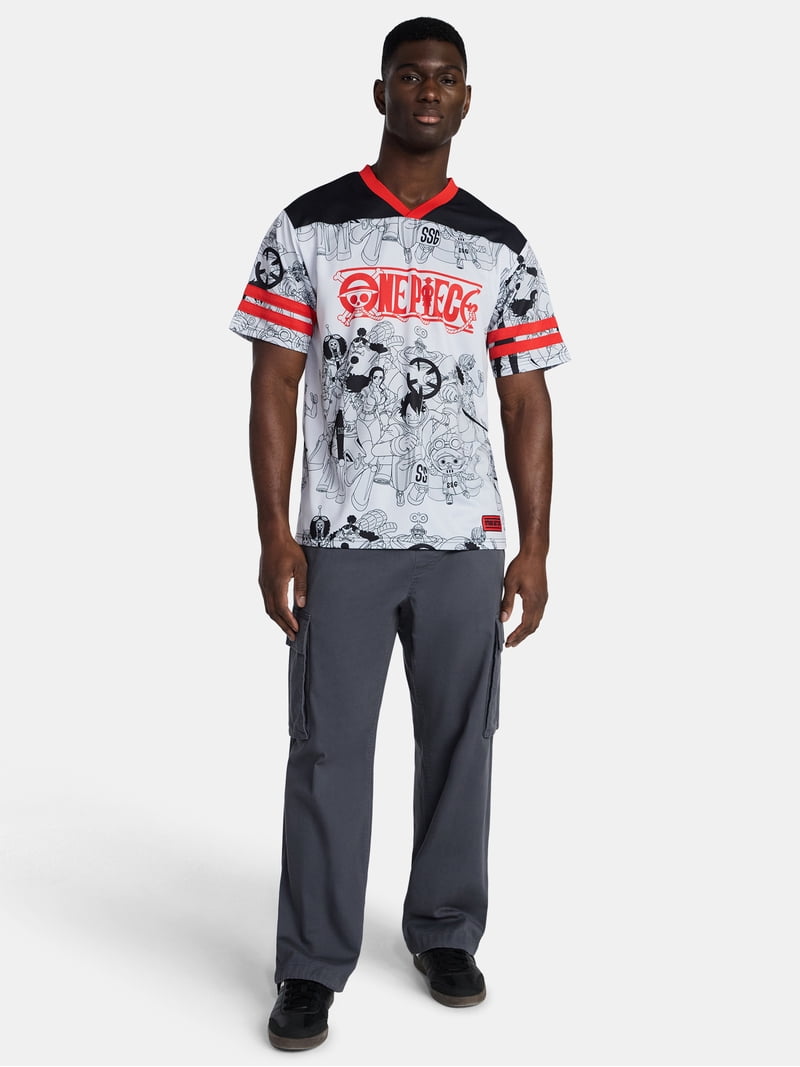 One Piece Men's and Big Men's Front Back Graphic Soccer Jersey