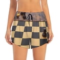 thumbnail image 2 of Gukieu Chess Board With Pawns Print Women's Sports Shorts with Drawstring Elastic Waistband for Running, Yoga, Fitness-XX-Large, 2 of 7
