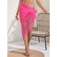 thumbnail image 4 of Pareos de Playa Bohemios para Mujer, Pareos de Transparente para Bikini, Faldas para Trajes de Baño. Rosa Roja Talla Única, 4 of 8
