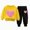 G254-Yellow, variant on HFHAPW Toddler Kids Girl Fall Winter Clothes Graphic Crewneck Sweatshirt Joggers Pants 2Pcs Outfits Set,3-4 Y