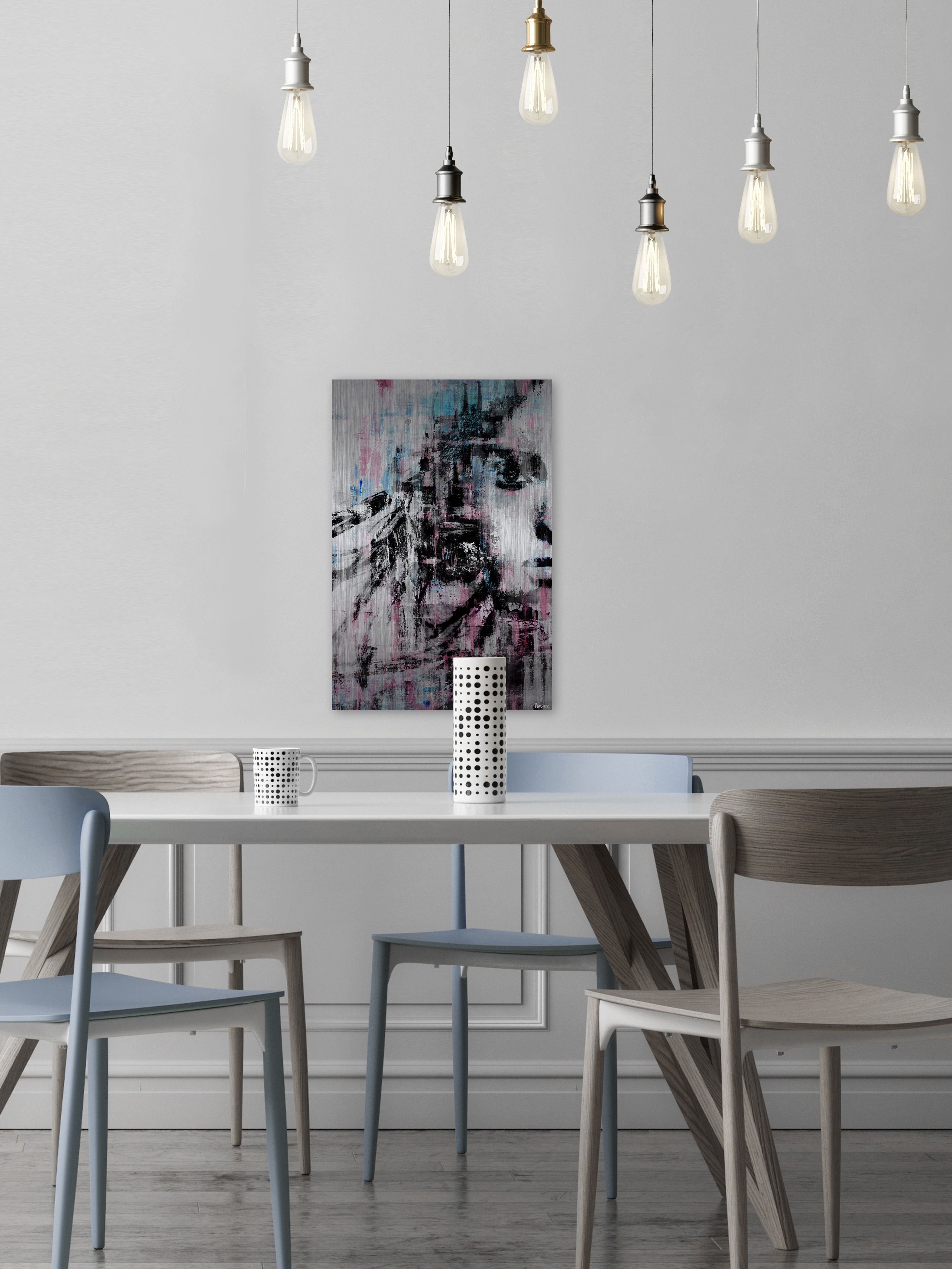 Marmont Hill "Half Face Beauty" Painting Print on Brushed Aluminum