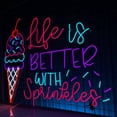 thumbnail image 3 of Glowneon Life Is Better With Sprinkles Neon Sign, Ice Cream Shop Decor, 3 of 4