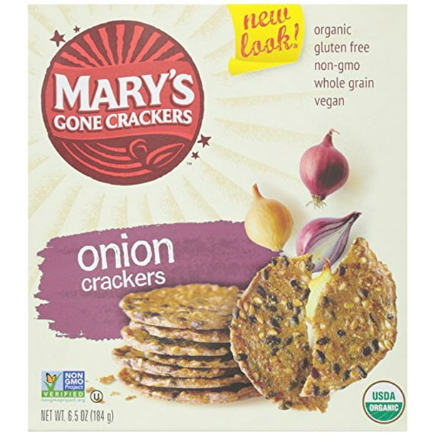 Marys Gone Crackers, Cracker Gf Onion Org, 6.5 Oz, (Pack Of 12)