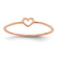 thumbnail image 1 of Solid 14k Rose Gold Heart Ring Band Size 7.5, 1 of 4