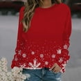thumbnail image 2 of Christmas Sweatshirts for Women Crew Neck Casual Print Long Sleeve Fashion Pullover Hoodless Sweatshirt, 2 of 6
