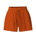 thumbnail image 2 of Women's Stretch Cargo Shorts Cotton Linen Drawstring Shorts Solid Color Elastic Waist Pants with Pockets Casual Outwork Beach Vacation Daily Clothes Comfy Breathable Baggy, 2 of 7