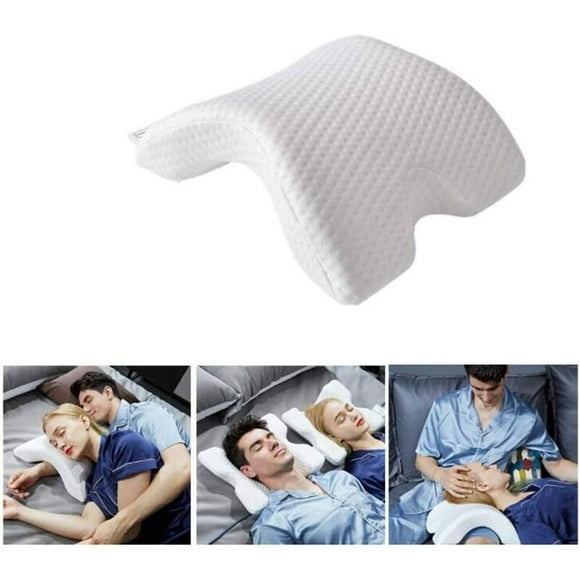 Memory Foam Arm Pillow Curved Memory Foam Arm Rest Pillow Pressure Relief Pillow for Couples U Shaped Pillows Ice Silk Pillows for Sleeping