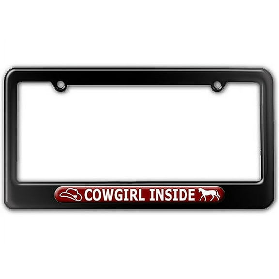 Cowgirl Inside - Cowboy Hat Horse License Plate Frame