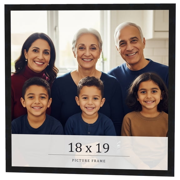 18x19 Frame Black Real Wood Picture Frame Width 0.75 inches | Interior Frame Depth 0.5 inches |