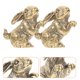 thumbnail image 4 of 2 figuras de conejo de latón, modelos pequeños de conejo, estatuas de conejo de latón, modelos de conejo exquisitos, 4 of 7