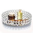 thumbnail image 1 of Bandeja de tocador de cristal de diseño elegante, exhibición de joyas hecha a mano de primera calidad, uso multipropósito para decoración del hogar, organizador decorativo con cuentas de cristal y, 1 of 5