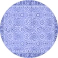 thumbnail image 1 of Ahgly Company Machine Washable Indoor Round Oriental Blue Traditional Area Rugs, 5' Round, 1 of 4