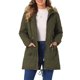 thumbnail image 1 of Allegra K Women's Winter Parka Jacket Warm Windproof Long Puffer Coat with Faux Fur Hood L Army Green, 1 of 6