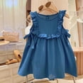 thumbnail image 3 of GYRATEDREAM Toddler Baby Girl Summer Ruffle Sleeveless Dress Decoration Back Button Down Kids Beach Dresses 1-8T, 3 of 6
