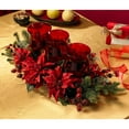 thumbnail image 4 of Nearly Natural Poinsettia & Berry Triple Candelabrum, 4 of 6