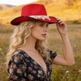 thumbnail image 2 of OJSFQUFP Jazz Hat Vintage Hat Retro Western Cowboy Hat Dance Party Hat, 2 of 6