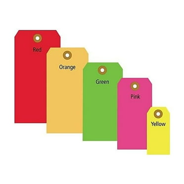 Box Partners Shipping Tags 13 Pt. 2 3/4" x 1 3/8" Fluorescent Red 1000/Case G12011C