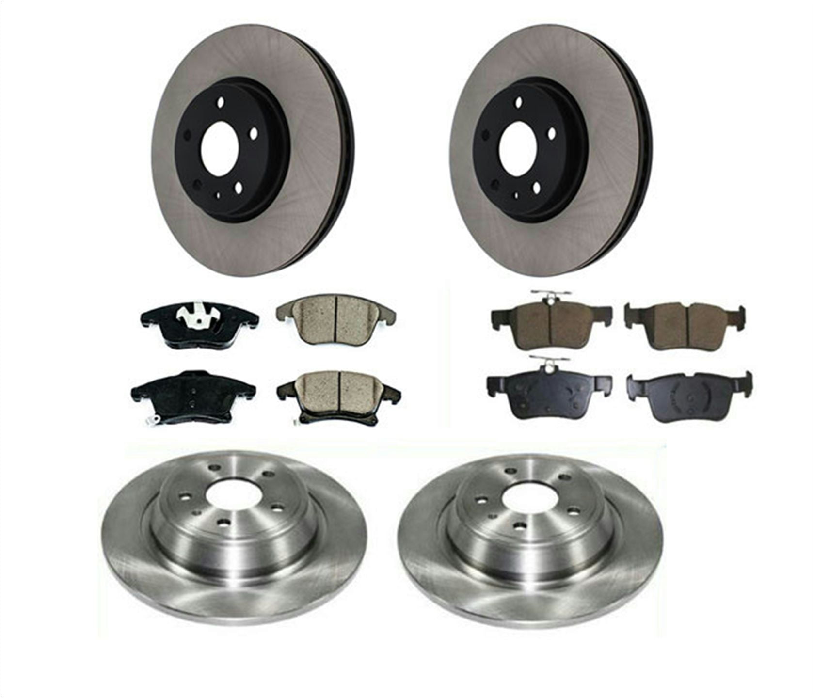 Front & Rear Brake Disc Rotor Rotors Ceramic Pad Pads for 20132014