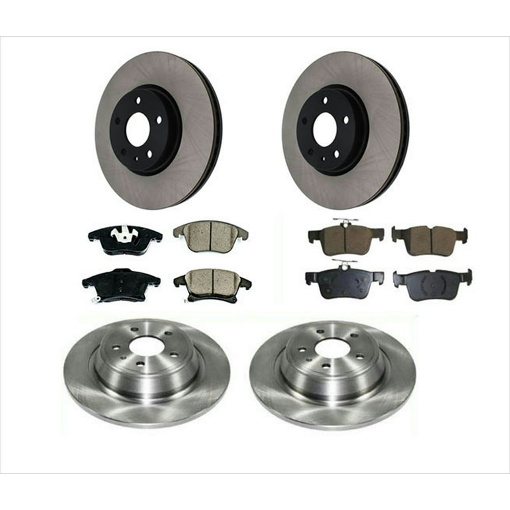 Front & Rear Brake Disc Rotor Rotors Ceramic Pad Pads for 20132014 Ford Fusion